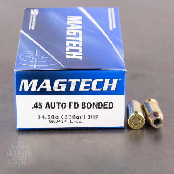 50rds - 45 ACP Magtech Bonded 230gr. JHP Ammo