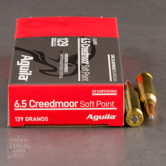20rds – 6.5 Creedmoor Aguila 129gr. SP Ammo
