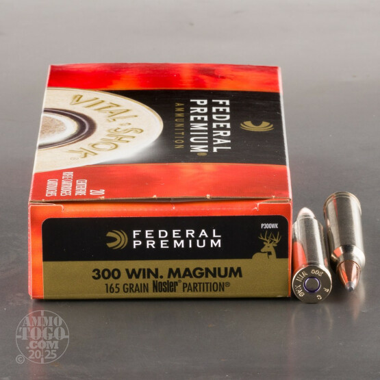 20rds - 300 Win Mag Federal Vital-Shok 165gr. Nosler Partition SP Ammo