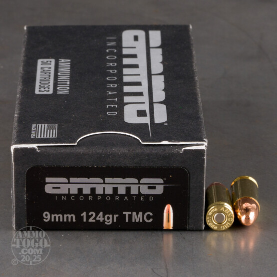 50rds – 9mm Ammo Inc. 124gr. TMJ Ammo
