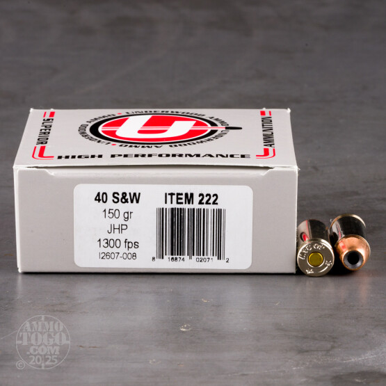 20rds – 40 S&W Underwood 150gr. JHP Ammo