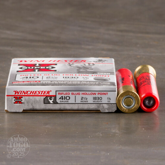 250rds – 410 Bore Winchester Super-X 2-1/2" 1/5oz. HP Rifled Slug Ammo