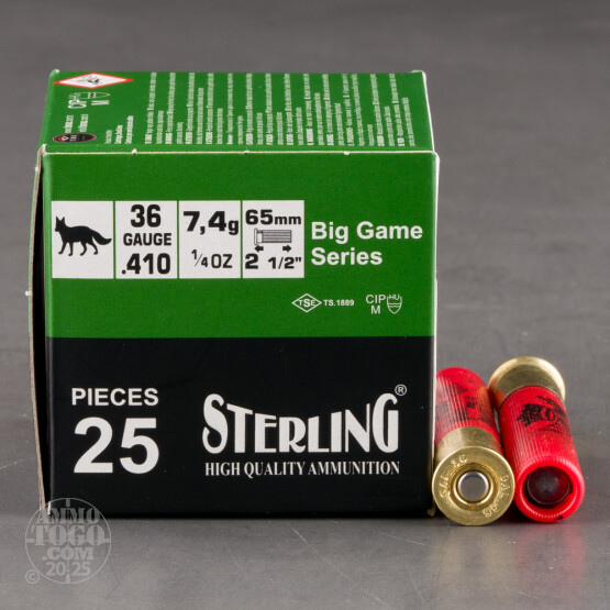 25rds – 410 Bore Sterling 2-1/2" 1/4oz. Rifled Slug Ammo