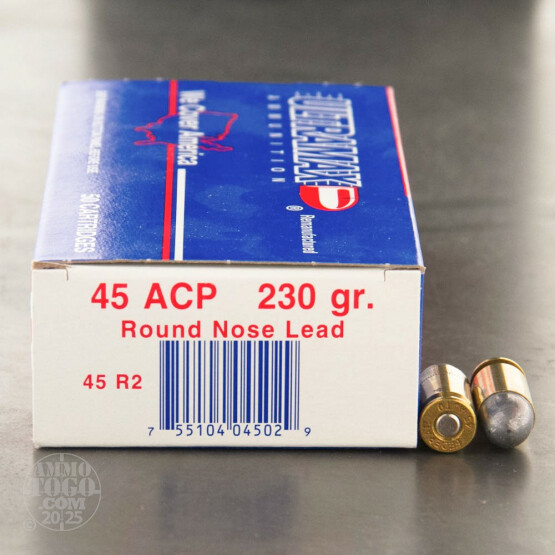 250rds - 45 ACP Ultramax 230gr. LRN Remanufactured Ammo