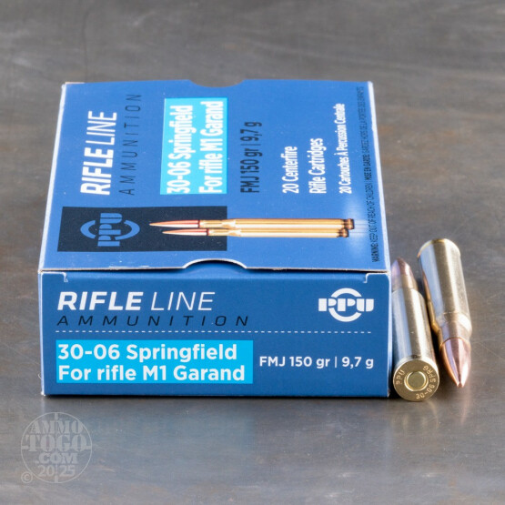 20rds – 30-06 Prvi Partizan M1 Garand 150gr. FMJ Ammo