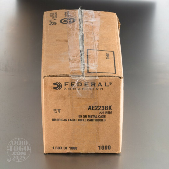 1000rds - .223 Federal American Eagle AE223BK 55gr. FMJ Ammo
