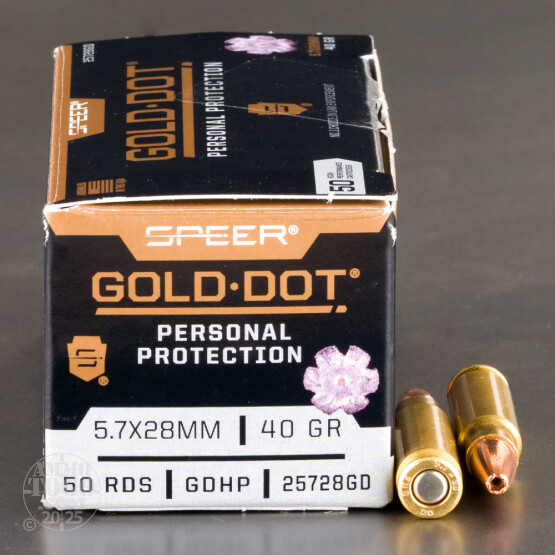 50rds – 5.7x28mm Speer Gold Dot 40gr. JHP Ammo