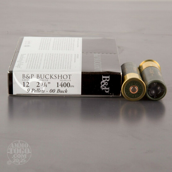 100rds - 12 Gauge Baschieri & Pellagri 2 3/4" 1 1/5 Ounce 00 Buck Ammo