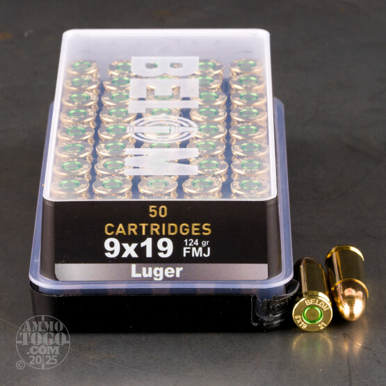 50rds – 9mm Belom 124gr. FMJ Ammo