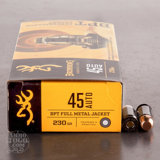 50rds – 45 ACP Browning BPT 230gr. FMJ Ammo