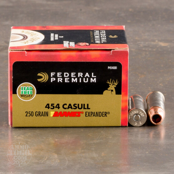 20rds - 454 Casull Federal Vital-Shok 250gr. Barnes Expander HP Ammo