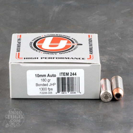 20rds – 10mm Underwood 180gr. JHP Ammo