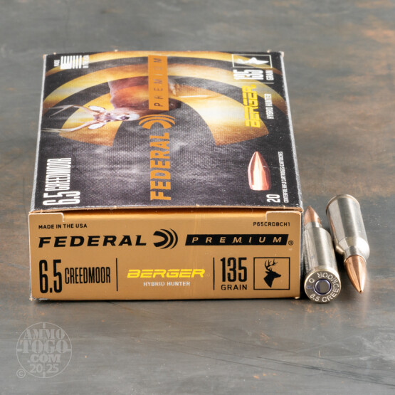 20rds – 6.5 Creedmoor Federal 135gr. Hybrid Hunter Ammo