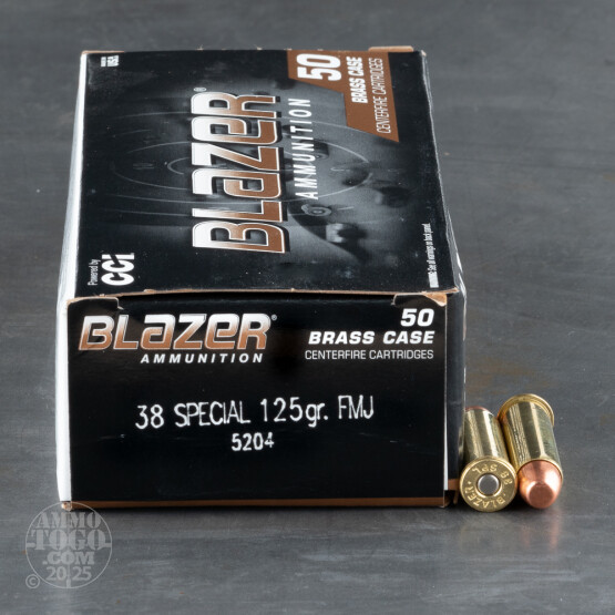 50rds - 38 Special CCI Blazer Brass 125gr. FMJ Ammo