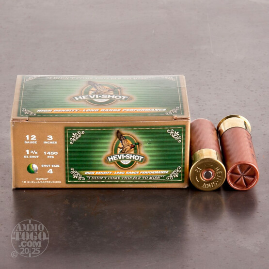10rds - 12 Gauge Hevi-Shot 3" 1 3/8oz. #4 Shot Ammo