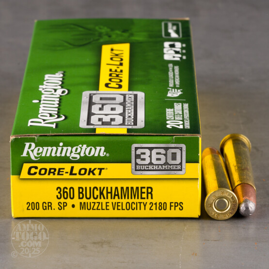 20rds – 360 Buckhammer Remington Core-Lokt 200gr. SP Ammo