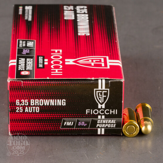 1000rds – 25 Auto Fiocchi 50gr. FMJ Ammo 