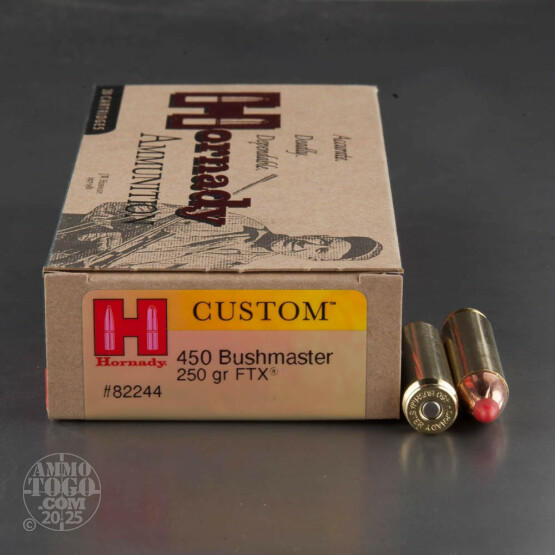 200rds - .450 Bushmaster Hornady 250gr FTX Ammo