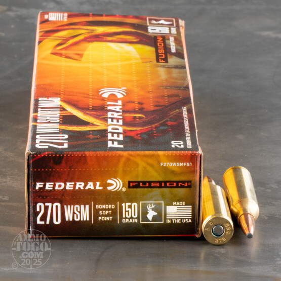 20rds - 270 WSM Federal Fusion 150gr. SP Ammo