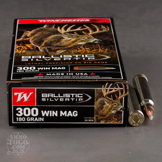 20rds - 300 Win. Mag. Winchester 180gr. Supreme Ballistic Silvertip Ammo