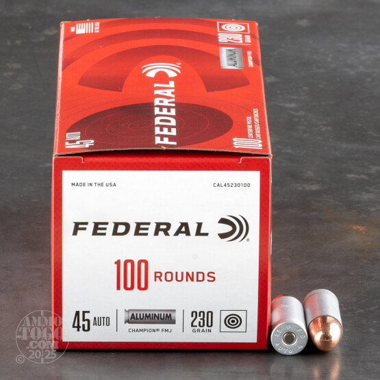 100rds – 45 ACP Federal Champion (Aluminum) 230gr. FMJ Ammo