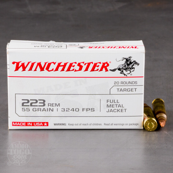 1000rds – 223 Rem Winchester USA 55gr. FMJ Ammo