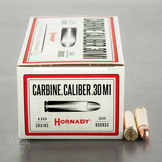 50rds – 30 Carbine Hornady 110gr. FMJ Ammo