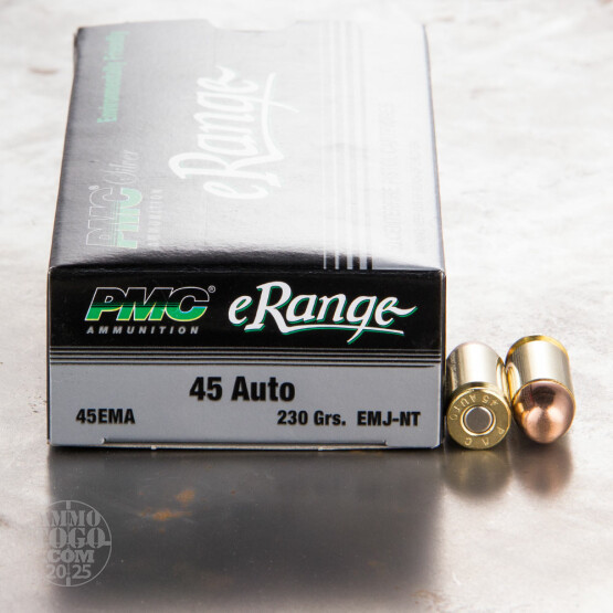 50rds - 45 ACP PMC E-Range Cleanfire 230gr. TMJ Ammo