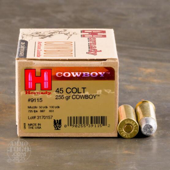20rds – 45 Long Colt Hornady Cowboy 255gr. LFN Ammo