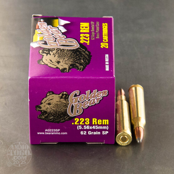 500rds - .223 Golden Bear 62gr. Soft Point Ammo