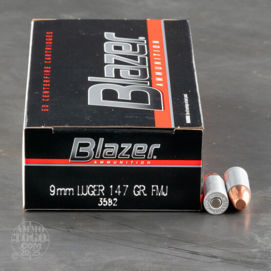 50rds – 9mm Blazer 147gr. FMJ Ammo