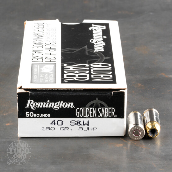 500rds – 40 S&W Remington Golden Saber 180gr. BJHP Ammo
