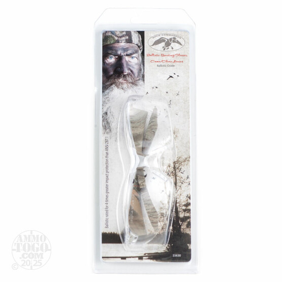 1 Pair - Duck Commander Ballistic Camo / Clear Shooting Glasses