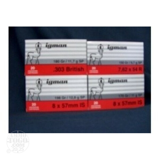 20rds - 7.62x54R Igman 180gr. Copper FMJ Ammo