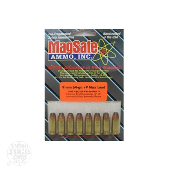8rds - 9mm Magsafe 64gr. +P Stealth Ammo