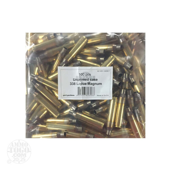 100pcs – 338 Lapua Prvi Partizan New Unprimed Brass Casings