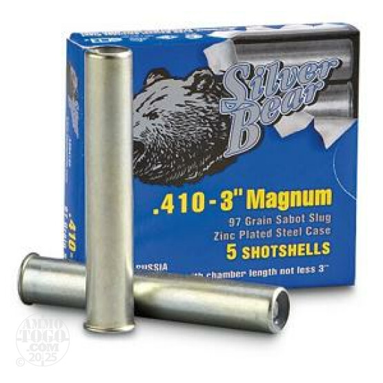 25rds - 410 Gauge Silver Bear 3" 97gr. Sabot Slug Ammo