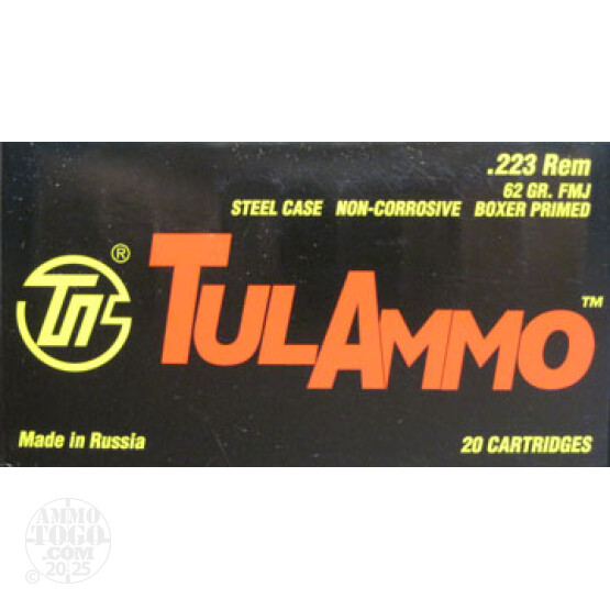 1000rds - 223 Tula 62gr. FMJ Ammo