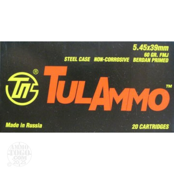 20rds - 5.45x39 Tula 60gr. FMJ Ammo