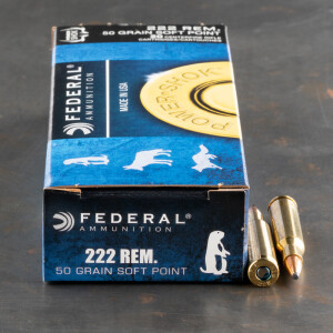 20rds – 222 Rem Federal Power-Shok 50gr. SP Ammo