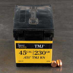 300pcs - 45 Cal .451" Dia Speer 230gr. TMJ RN Bullets