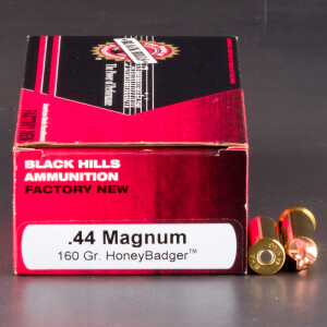 50rds – 44 Magnum Black Hills 160gr. HoneyBadger Ammo