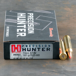 20rds – 7mm STW Hornady Precision Hunter 162gr. ELD-X Ammo