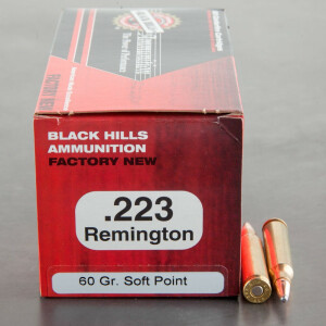 50rds - 223 Black Hills 60gr. Soft Point Ammo