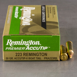 20rds – 223 Rem Remington Premier 50gr. AccuTip-V BT Ammo