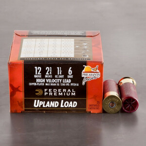 25rds – 12 Gauge Federal Wing-Shok Pheasants Forever High Velocity 2-3/4" 1-1/4oz. #6 Shot Ammo