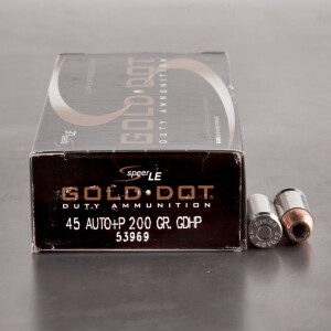 50rds - 45 ACP Speer LE Gold Dot 200gr. +P HP Ammo