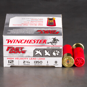 250rds – 12 Gauge Winchester Fast Dove 2-3/4" 1oz. #8 Shot Ammo