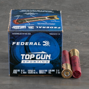25rds – 410 Gauge Federal Top Gun Sporting 2-1/2" 1/2oz. #7.5 Shot Ammo