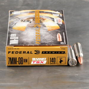 20rds – 7mm-08 Rem Federal 140gr. Barnes TSX Ammo
